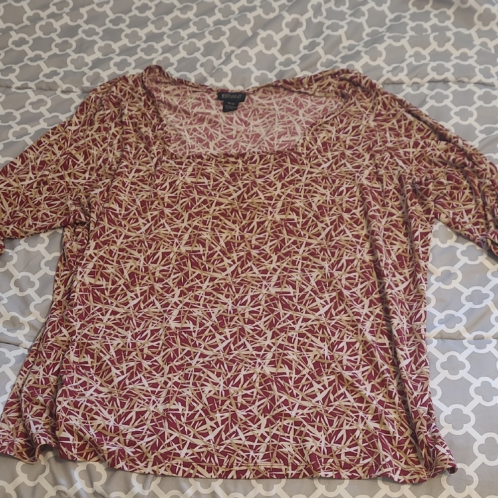 Stylish Women's Top in Red and Cream